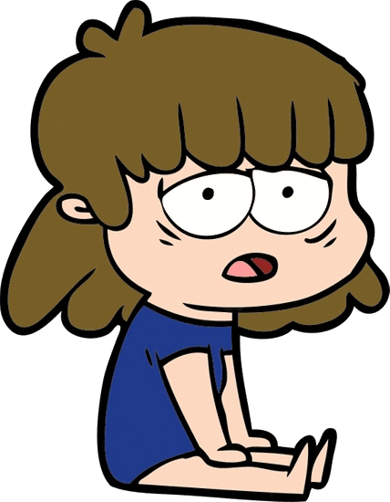 卡通疲惫的女人 cartoon tired woman