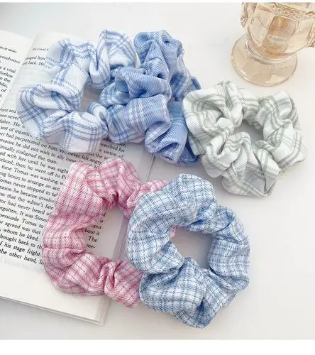 虞书欣同款ins风bm猪大肠发圈蓝色发带肥肠绑头绳女网红韩国简约