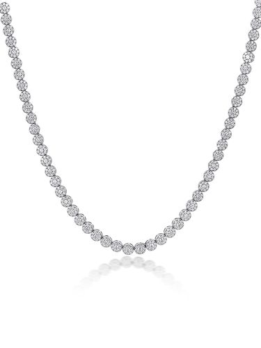 18k金奢华满钻项链全钻锁骨链豪华钻石毛衣链 可定制