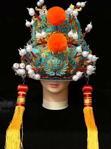 京剧戏剧王帽金雕皇帝小王帽子盔头戏曲用品民族服装
