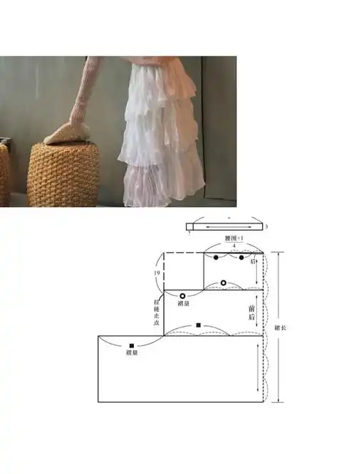 裁剪图:蛋糕裙超仙网红雪纺半身裙女韩版