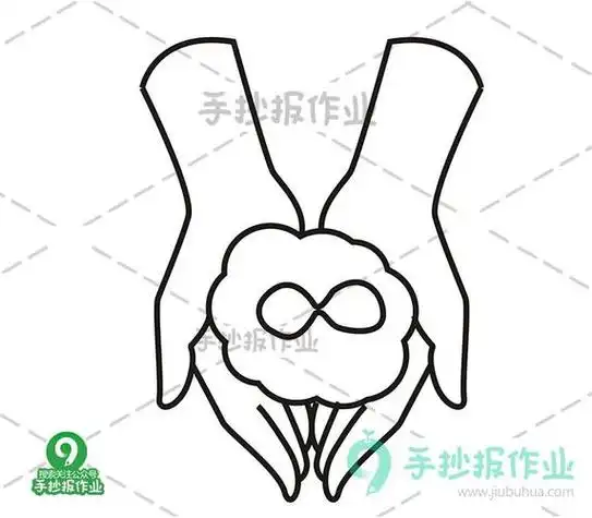 手捧树芽简笔画