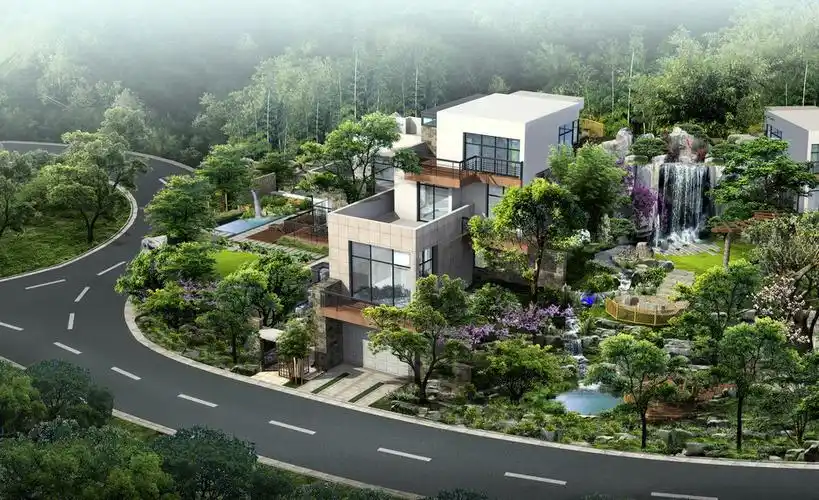 别墅鸟瞰图图片