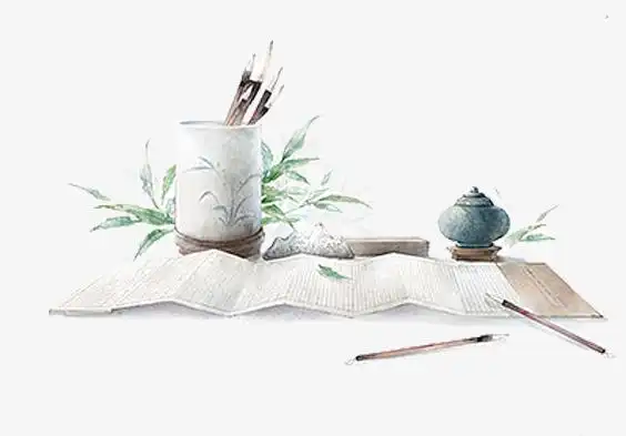 中国风水墨文房四宝纸素材免费下载_觅元素