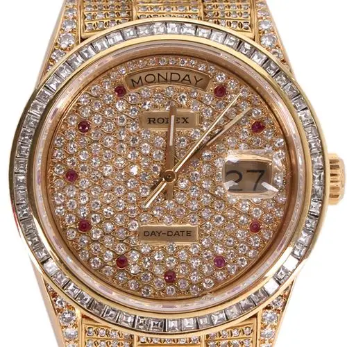 [9新]劳力士18038 18k黄金镶钻自动机械男表xmd03