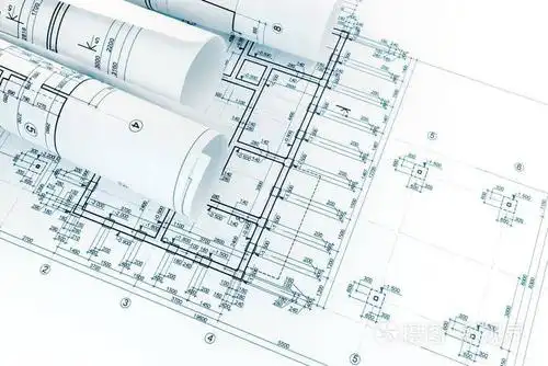 卷上设计师的工作场所项目蓝图与建筑图画纸