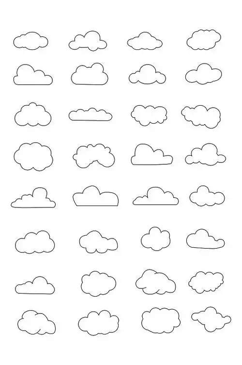 云朵卡通手绘简笔画图形