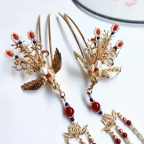 新品古之韵原创明制汉服发簪发冠古风头饰古装配饰华丽凤凰于飞