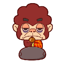 表情包gif敲木鱼gif疲倦猴gif