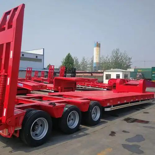 骏通三线六轴低平板半挂车 大件运输半挂车 大型设备运输半挂车图片