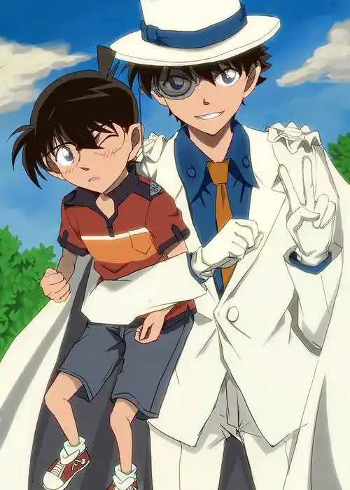 工藤新一与怪盗基德cp插画图片