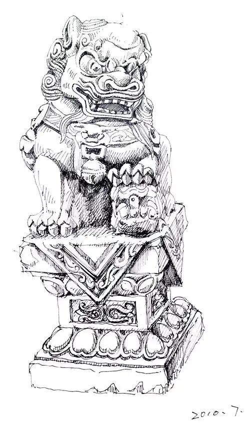 石狮子|纯艺术|绘画|大耳朵图图9842 - 原创作品 - 站酷 (zcool)