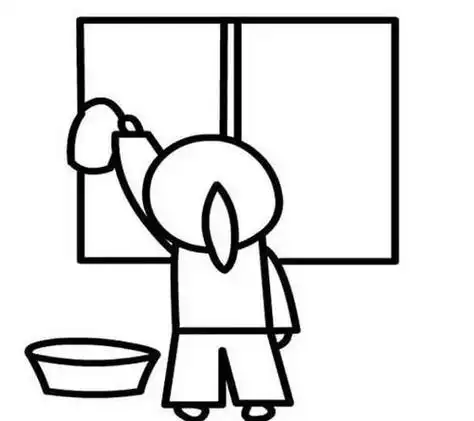 正在洗碗的简笔画