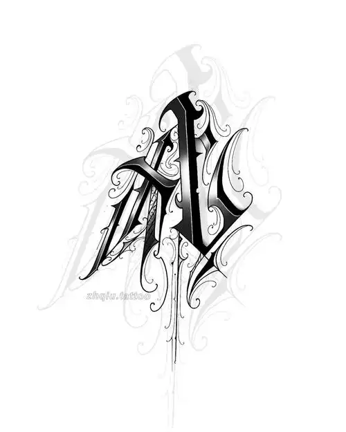 花体字设计哥特风格lettering哥特风