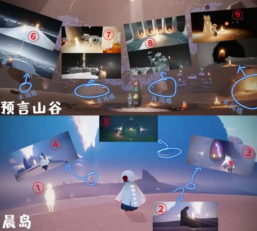 sky光遇 #光遇日常[全图小金人106个]晨岛9个,云野 - 抖音