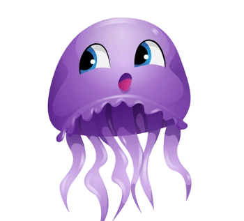 卡通手绘紫色可爱水母