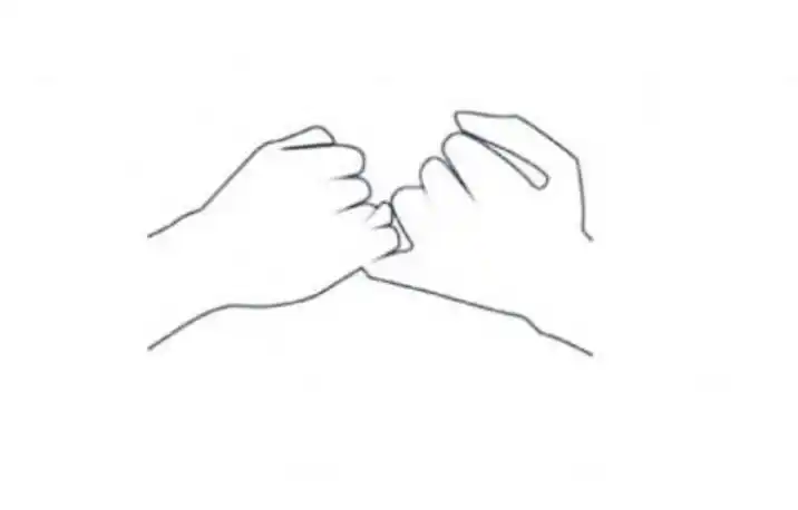 "一辈子的好朋友!拉钩,上吊,一百年不许变 "