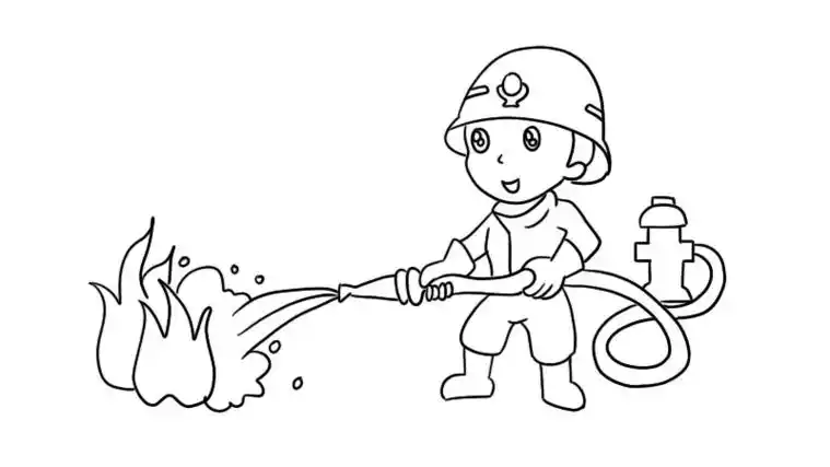 消防员简笔画