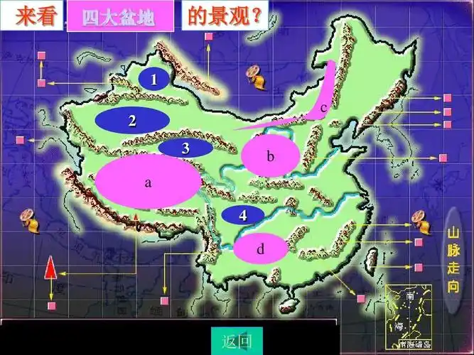 来看 四大盆地 四大高原 1   的景观? c 3     b d