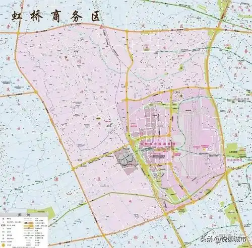 2016年上海虹桥商务区地图局部虹桥综合交通枢纽是依托城市交通基础