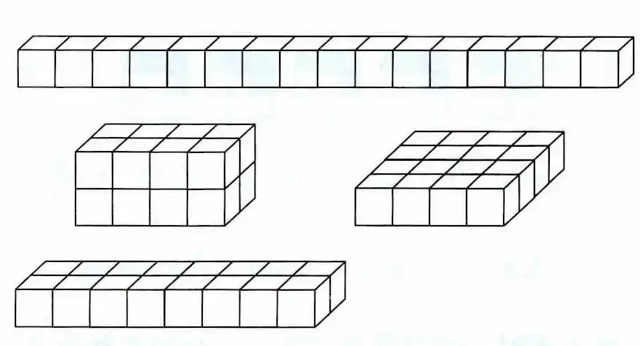 用16个棱长是1m的小正方体拼成形状不同的长方体,可以拼成哪些长方体?
