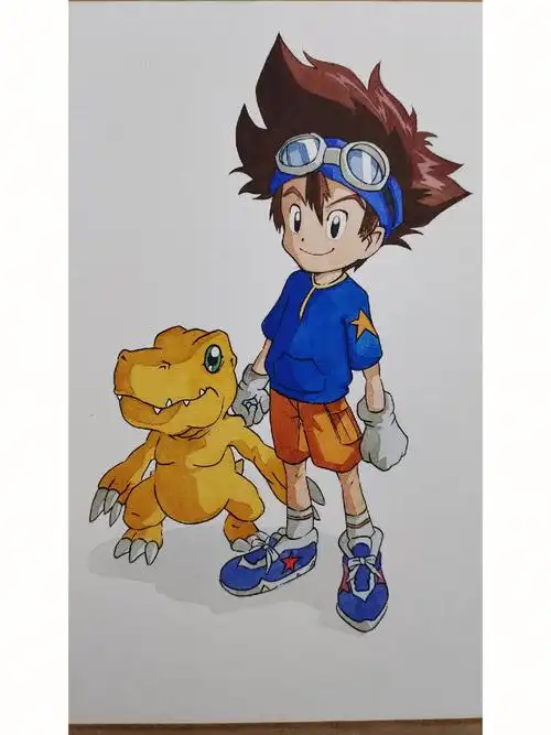 数码宝贝手绘  #数码暴龙  #水彩