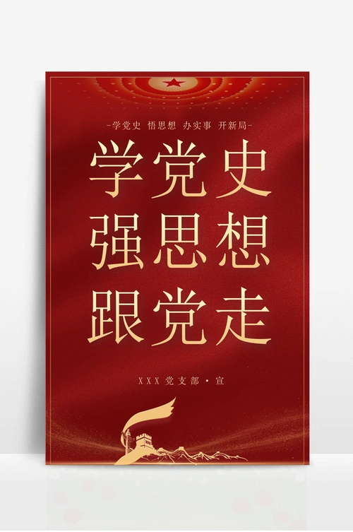 建党百年党史学习宣传海报