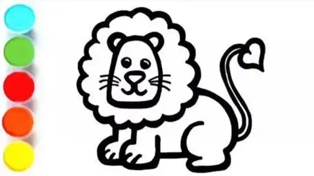 如何教宝宝绘制狮子儿童简笔画教程零基础学画画入门教学并涂鸦