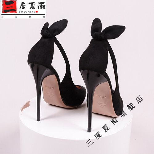 品莠sm情趣穿带高跟鞋女士大码床上兔耳朵中空凉鞋尖头包头细跟单鞋超