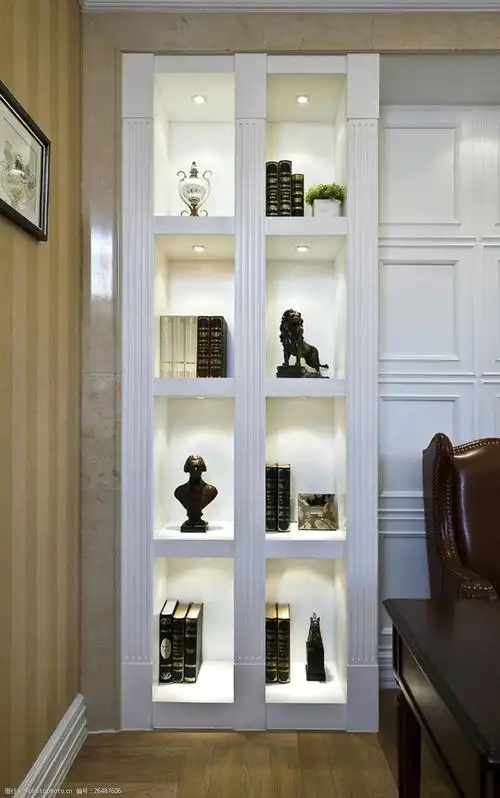 豪华别墅客厅展示柜效果图