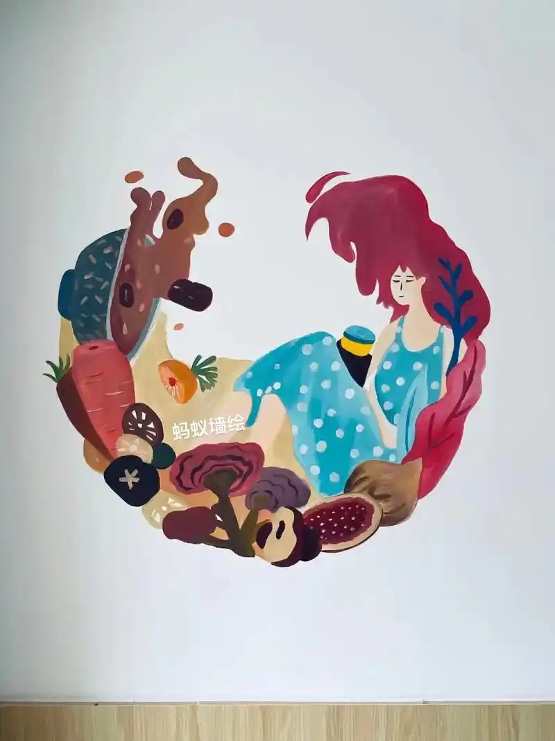 绘画 #这家店回头客超多 #蚂蚁墙绘 #手绘 墙上画画记得 - 抖音