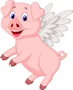 可爱的小猪卡通飞行照片