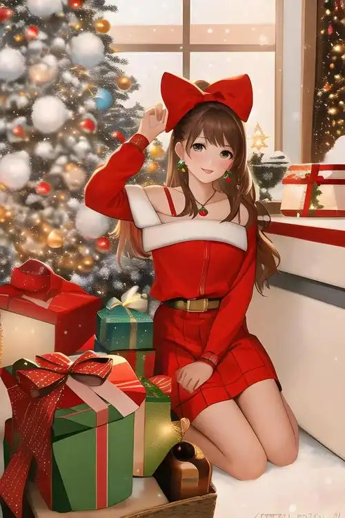 圣诞节漫画女孩壁纸