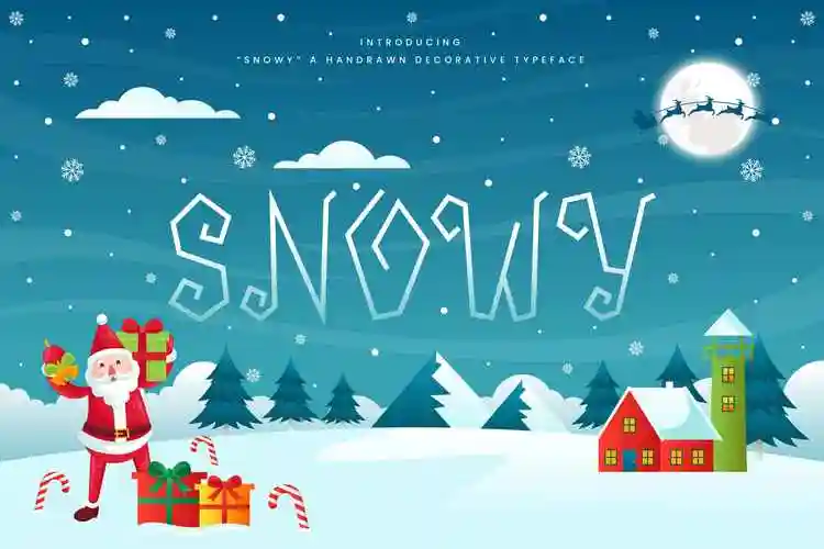圣诞节主题设计圣诞节装饰字体下载 snowy – decorative christmas