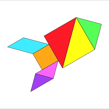 七巧板拼图图案大全,火箭益智七巧板