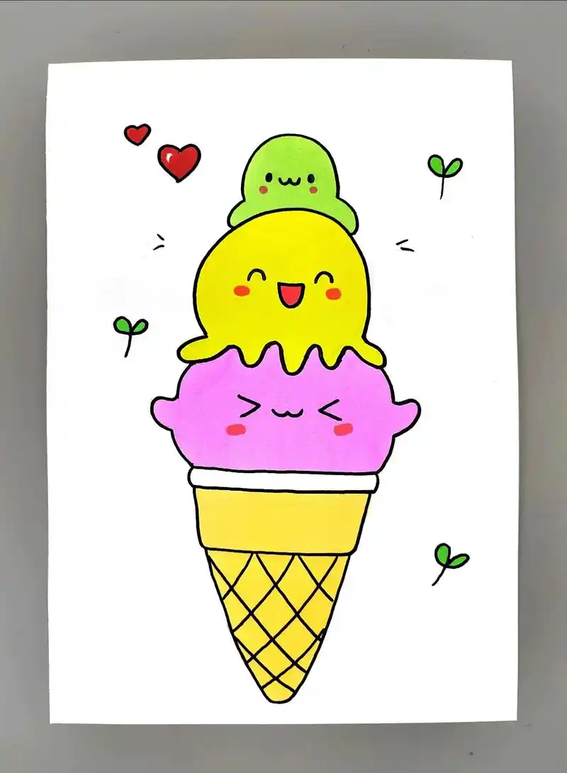 雪糕简笔画!一起来画美味又可爱的雪糕吧,简单易学,快来试试吧 - 抖音