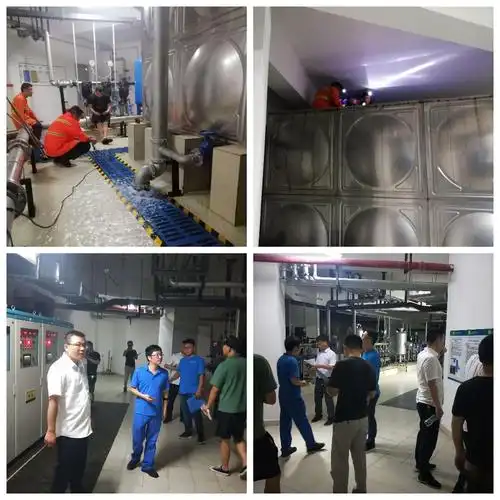 清洗水箱;供水公司检查生活水泵房的设施设备.