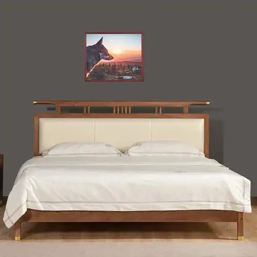 8m双人床1.5新中式主卧软包床头家具