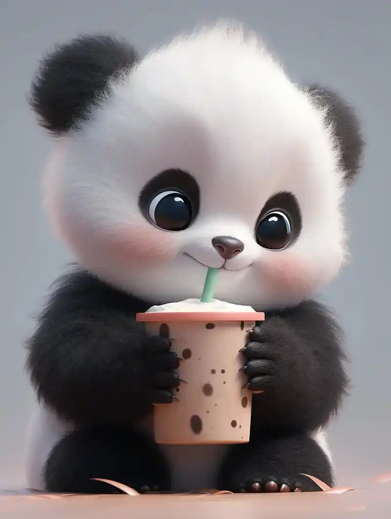 喝奶茶的小熊猫头像.#萌到爆炸了99 #被你萌化了 #大熊猫 - 抖音