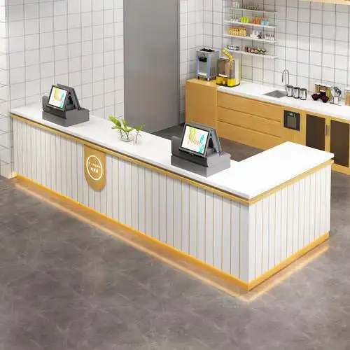 现代简约吧台收银台酒吧音乐餐厅实木吧台奶茶店咖啡厅美容院前台