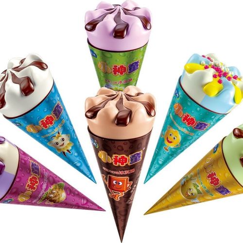 天冰小神童多口味冰淇淋牛奶香芋哈密瓜脆筒雪糕脆壳冰激凌65克