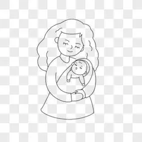 妈妈抱着简笔画