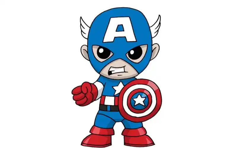 漫威系列简笔画教学q版美国队长