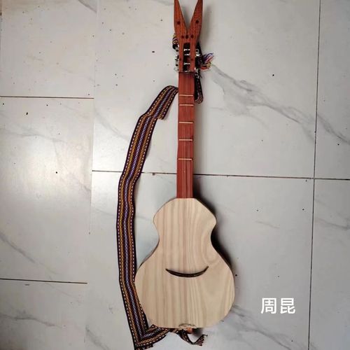 周昆布朗町86公分 三弦云南西双版纳布朗族民间乐器 棕色