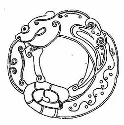 中式图案抽象龙纹黑白图