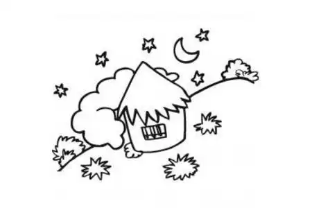 星空下的家2022-01-063房子简笔画现代蘑菇房2022-01-061房子简笔画