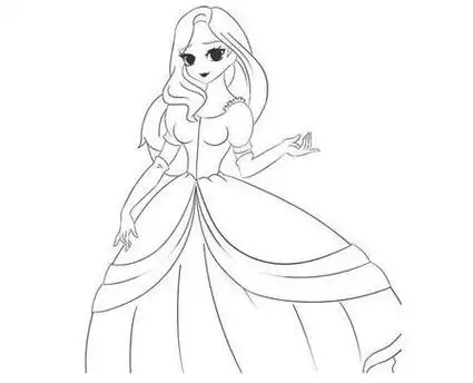 公主简笔画漂亮步骤画法