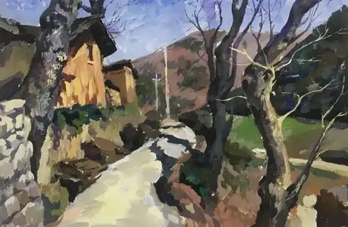 学院2018级美术学专业色彩风景临摹课程~照片模拟写生学生作品选-2