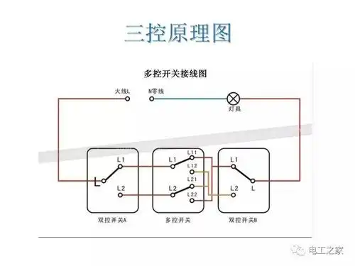 多控开关实物接线图~简单实用!