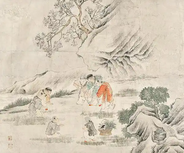 0193 婴戏图 立轴 纸本